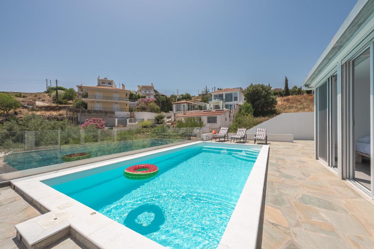 Villa Luna Private Heated Hydro Pool Bbq Beach 4Min Agia Marina Mikrolimanou Exterior foto